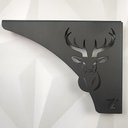 Ver imagem 5 de Mão Francesa Decorativa Preta em Aço 20cm Cabeça de Alce Cervo Zarg para Prateleira