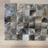 Passadeira Capacho 70x40cm em Couro Tons Exóticos Quadriculado Placas 7cm - 3