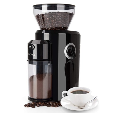 Secura Moedor de Café com Mós Cônicas, 18 Ajustes, 110w (preto)