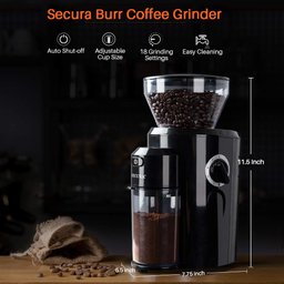 Secura Moedor de Café com Mós Cônicas, 18 Ajustes, 110w (preto) - 7