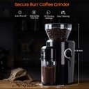 Ver imagem 7 de Secura Moedor de Café com Mós Cônicas, 18 Ajustes, 110w (preto)