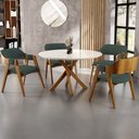 Ver imagem 2 de Cadeira para Sala de Jantar e Estar Living Estofada Suran L02 Suede Verde Musgo - Lyam Lyam Decor