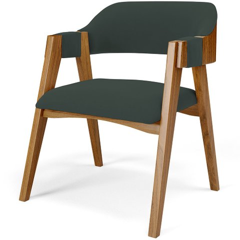 Cadeira para Sala de Jantar e Estar Living Estofada Suran L02 Suede Verde Musgo - Lyam Lyam Decor