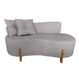 Sofá Orgânico 2 Lugares Com 2 Almofadas Curvo Sala Recepção Boucle - Montanaris Decor - 1