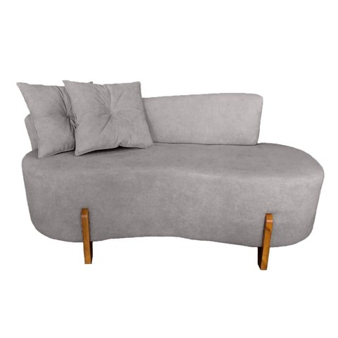 Sofá Orgânico 2 Lugares Com 2 Almofadas Curvo Sala Recepção Boucle - Montanaris Decor