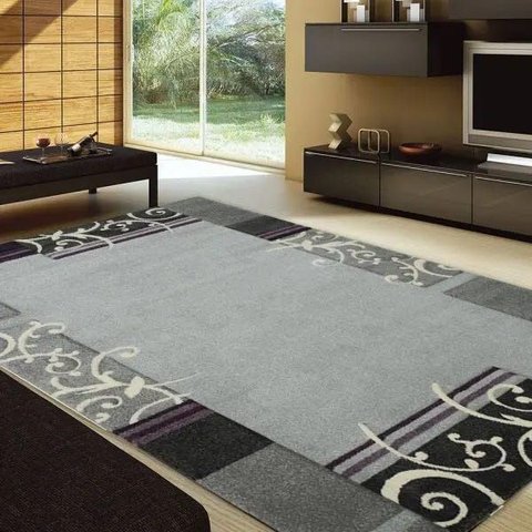 Tapete de Quarto Daisy Carving Prata 1,00x1,50m São Carlos