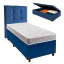Ver imagem 1 de Cama + Bau Azul e Colchão D23 Solteiro - D23 Inducol + Cabeceira