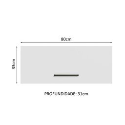 Armário Aéreo Multiuso 80cm 1 Porta Basculante Agata Madesa - 3