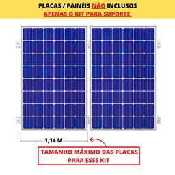 Kit Estrutura Fixador Linha C 1,20m para 5 Placas Solar Alumínio Inox Telha Fibro Ondulada Viga Metá - 3