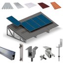 Ver imagem 1 de Kit Estrutura Fixador Linha C 1,20m para 5 Placas Solar Alumínio Inox Telha Fibro Ondulada Viga Metá