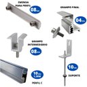 Ver imagem 2 de Kit Estrutura Fixador Linha C 1,20m para 5 Placas Solar Alumínio Inox Telha Fibro Ondulada Viga Metá