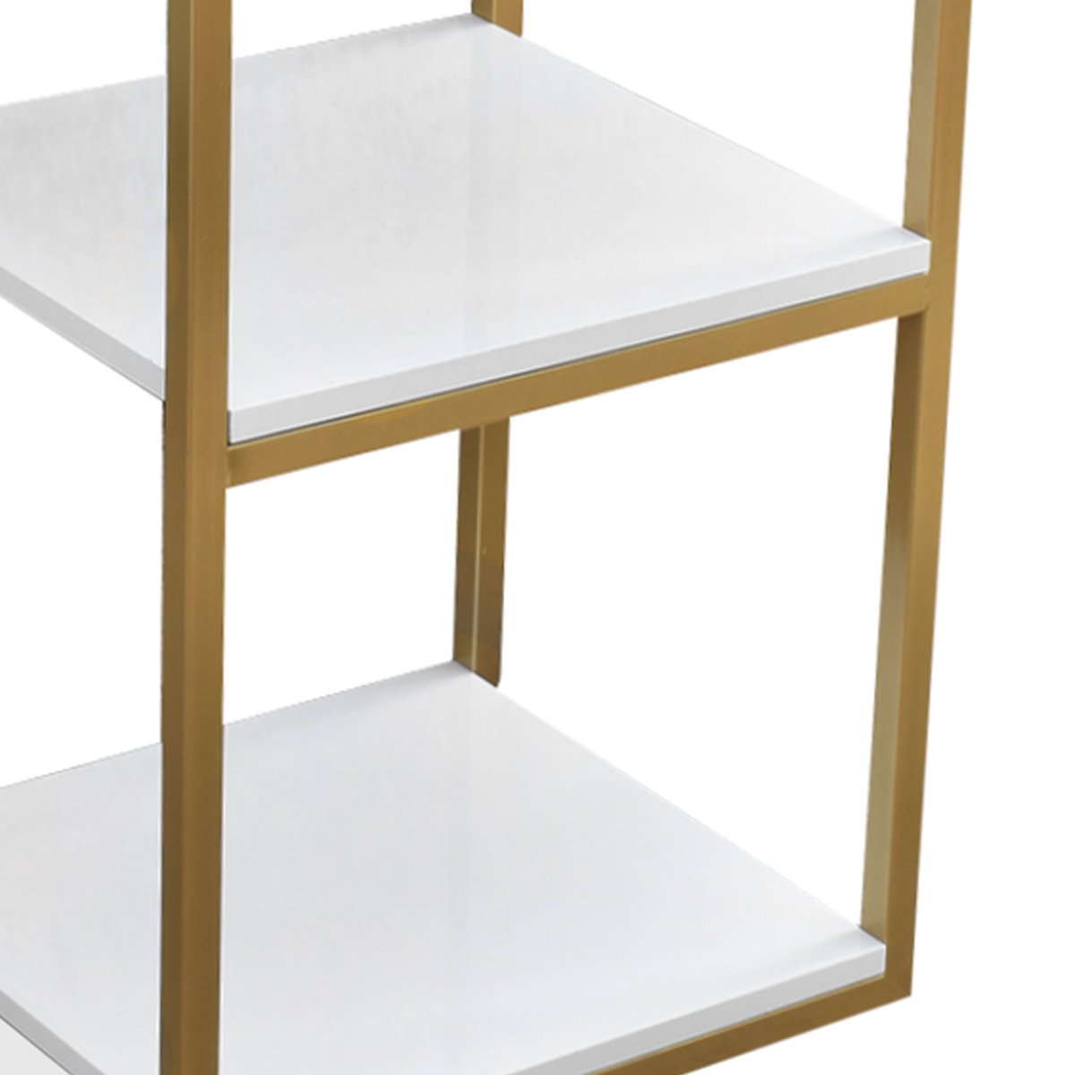 Aparador Livro Decoração Casa Base Aço Dourado Tampo Branco - 6