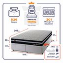 Ver imagem 3 de Conjunto Box Baú Super King Durham Branco 193x203x67 c/ Molas Ensacadas