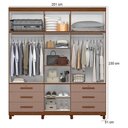 Ver imagem 5 de Guarda Roupa Casal Triton Plus 11 Portas de Bater 6 Gavetas MDP com Espelho Cômoda Sapateira