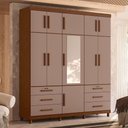 Ver imagem 3 de Guarda Roupa Casal Triton Plus 11 Portas de Bater 6 Gavetas MDP com Espelho Cômoda Sapateira