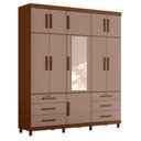 Ver imagem 2 de Guarda Roupa Casal Triton Plus 11 Portas de Bater 6 Gavetas MDP com Espelho Cômoda Sapateira