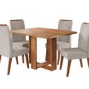 Ver imagem 2 de Conjunto para Sala de Jantar com 4 Cadeiras Riviera Yescasa Bege/Mel