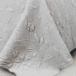 Colcha Matelassê - Ilusion Garden 3D - Solteiro - com Porta Travesseiro - Bege - Camesa - 3