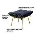 Ver imagem 3 de Puff Decorativo Sala de Estar Abel Pés Dourado Veludo Azul - Gran Belo