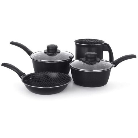 CONJUNTO DE PANELAS ESSENCIAL 4 PEÇAS PRETO