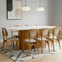 Ver imagem 3 de Mesa de Jantar 8 Lugares Retangular Orgânico com Vidro 200cm Salieri N01 Cinamomo Off White - Lyam