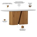 Ver imagem 4 de Mesa de Jantar 8 Lugares Retangular Orgânico com Vidro 200cm Salieri N01 Cinamomo Off White - Lyam