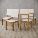 Ver imagem 1 de Conjunto de 4 Cadeiras Henn Milla Estofada S35-502 Nature/Linho SE