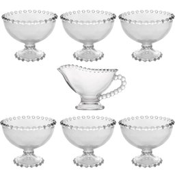 Jogo de Sobremesa 7 Peças Cristal Pearl Wolff para Mesa Posta Transparente - 1