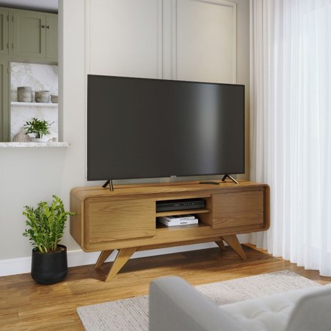 Rack Lince para Sala para TV Retrô Jequitiba Madeira