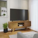 Ver imagem 1 de Rack Lince para Sala para TV Retrô Jequitiba Madeira