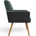 Ver imagem 7 de Kit 02 Poltronas Decorativa Maria W01 Pés Palito Linho Verde Musgo Couríssimo Preto - Lyam Decor
