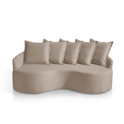 Sofá Curvo Living 02 Lugares 2m Orion + 5 Almofadas Brinde:bege - 2