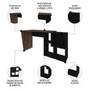Ver imagem 3 de Mesa Escrivaninha 2 em 1 com Nichos Arbo A06 Ipê/preto - Mpozenato