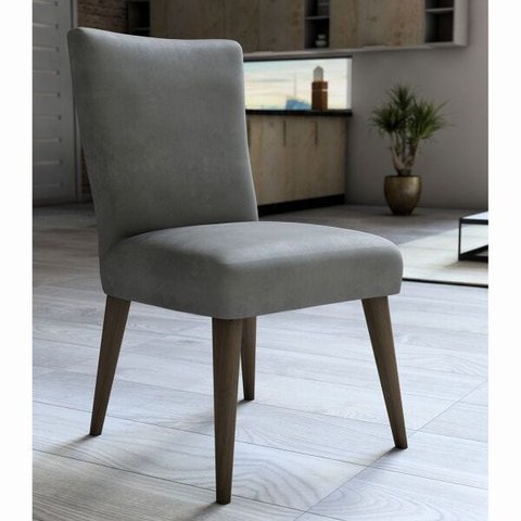 Capa para Cadeira - Luxo - Veludo - Cinza - Adomes