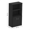Ver imagem 3 de Armario Alto Executivo Semi Aberto 80x45 Uno Preto