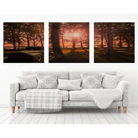 Quadro Decorativo 195x64cm Bosque Pickup Antinga Quarto Sala