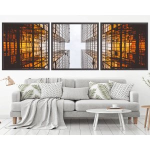 Quadro Decorativo 195x64cm Arquitetura Prédios Quarto Sala