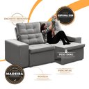 Ver imagem 4 de Apolo Estof Cancun 2,10 Retratil e Reclinavel Tc 611 - Grafite