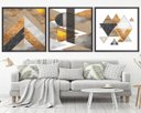 Ver imagem 1 de Quadro Decorativo 195x64cm Abstrato Geométrico Marmores