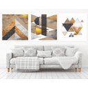 Ver imagem 1 de Quadro Decorativo 195x64cm Abstrato Geométrico Marmores