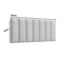 Ver imagem 3 de Kit 8 Módulos Cabeceira de Cama Queen 160x60cm Bege Claro Estofados Auto Adesivo