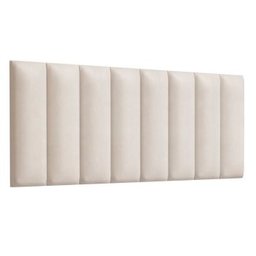 Kit 8 Módulos Cabeceira de Cama Queen 160x60cm Bege Claro Estofados Auto Adesivo - 1 Kit 8 Módulos Cabeceira de Cama Queen 160x60cm Bege Claro Estofados Auto Adesivo - 1