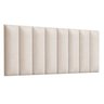 Kit 8 Módulos Cabeceira de Cama Queen 160x60cm Bege Claro  Estofados Auto Adesivo - 1