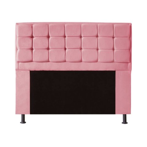 Cabeceira Copenhague para Cama Box Casal 140cm com Capitonê Suede - Ecotec Decor:Rosa