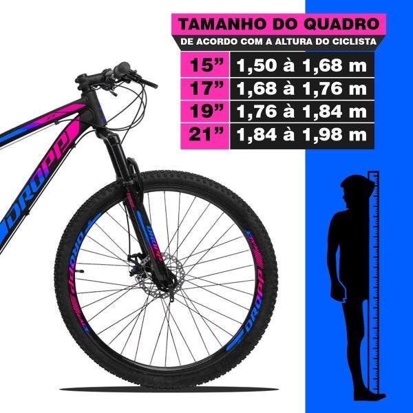 BICICLETA ARO 29 DROPP Z3 CAMBIO SHIMANO 21V FREIOS DISCO - Preto