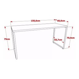 Mesa Para Computador Diretor Estilo Industrial 1,50m Kuadra - 5