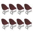 Ver imagem 1 de Kit 08 Cadeiras Poltrona de Jantar Bela Suede Marsala Base Metálica Industrial Preto - Pallazio