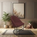 Ver imagem 2 de Kit 08 Cadeiras Poltrona de Jantar Bela Suede Marsala Base Metálica Industrial Preto - Pallazio