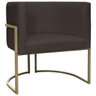 Kit 2 Poltronas Decorativa Recepção Luna Suede Cores Base de Ferro Champagne - 6