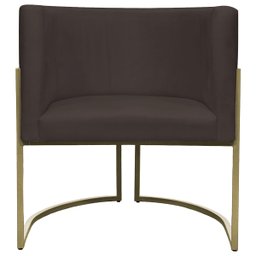 Kit 2 Poltronas Decorativa Recepção Luna Suede Cores Base de Ferro Champagne - 5